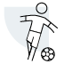 Child playing soccer icon