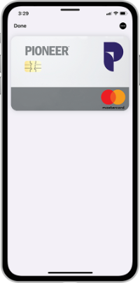 screenshot of debit card on mobile device