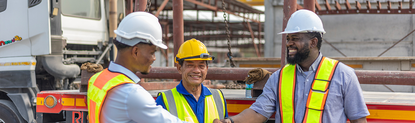 Contractors shaking hands