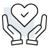 hands holding heart icon