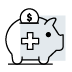 Piggy bank health savings icon