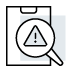 magnifying glass caution icon