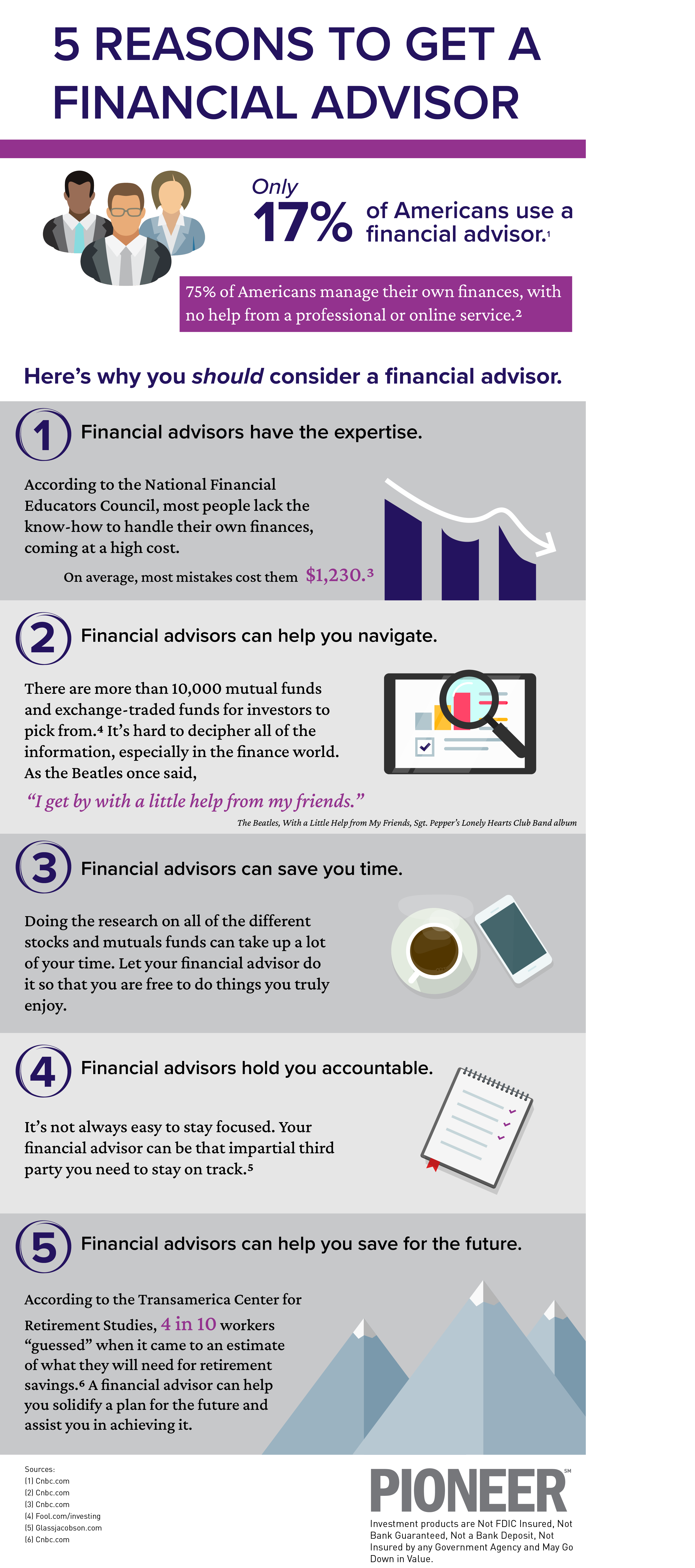 5 reasons to get a financial advisor graphic
