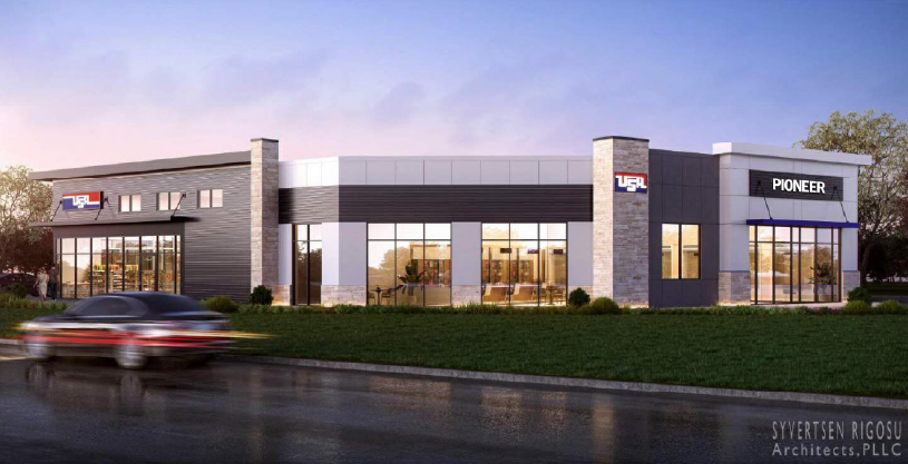 Pioneer & USA Gas Building Rendering