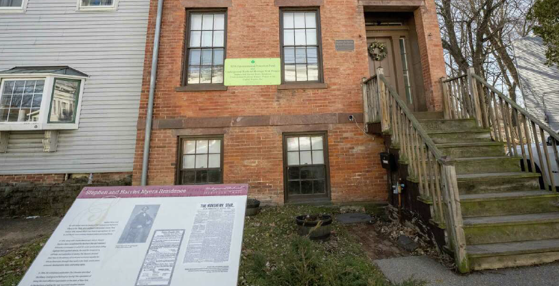 The Stephen and Harriet Myers house at 194 Livingston Ave. on Saturday, Feb. 18, 2023, in Albany, NY. The Myers lived there in the 1850s and were the central Underground Railroad activists in the Capital Region.