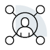 icon of person connected to four circles