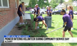 Pioneer interns volunteer during community service day