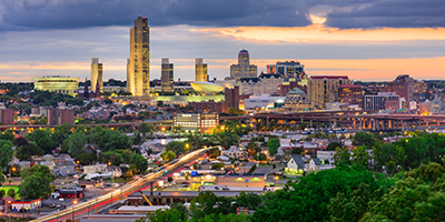 city at dusk