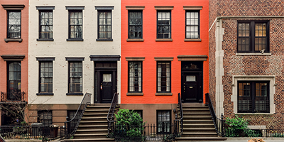 exterior of townhouses