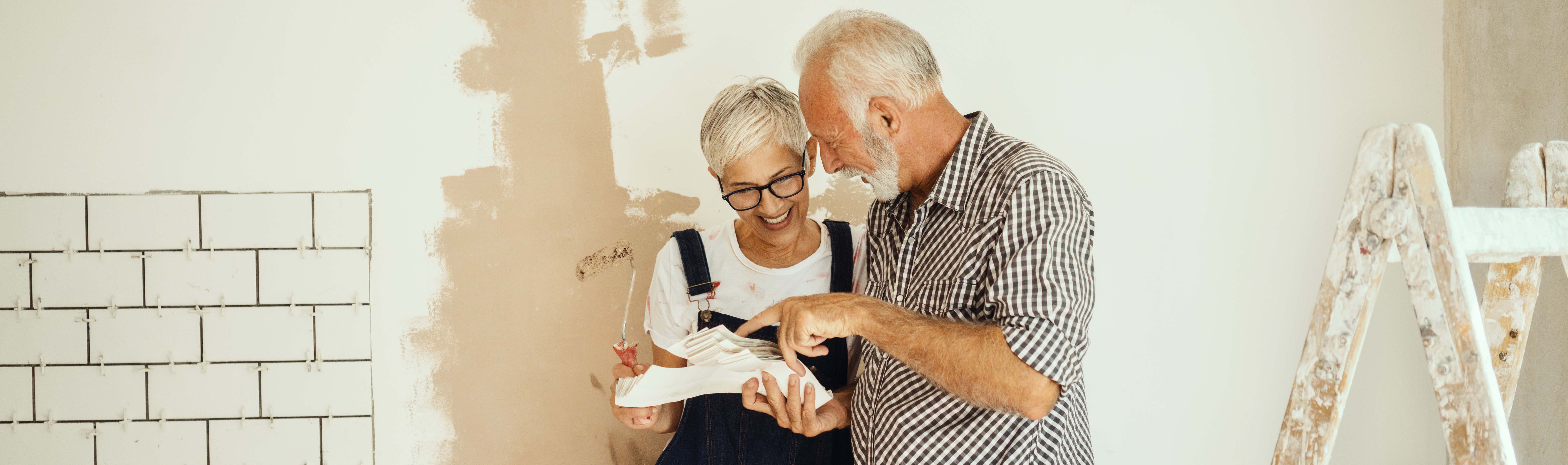 couple working on home improvements