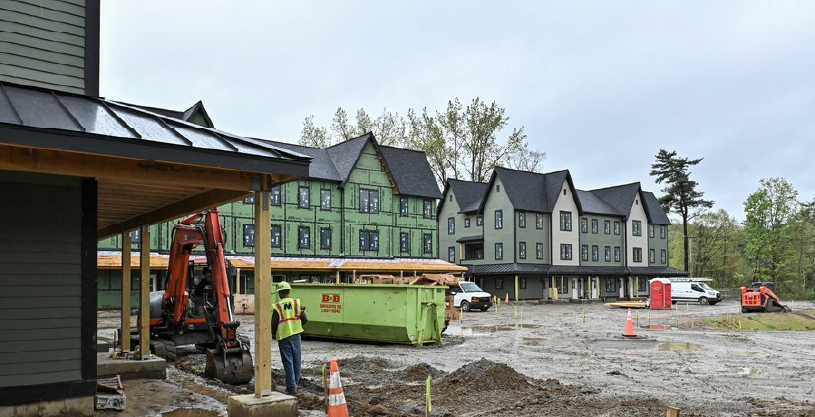 A 42-unit condo and apartment project on Excelsior Avenue in Saratoga Springs is nearing the end of construction.