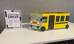 paper school bus on table